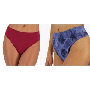 Jenni Women's Seamless Ribbed Hi-Cut Thong Set of Two XX LARGE (15-EX)